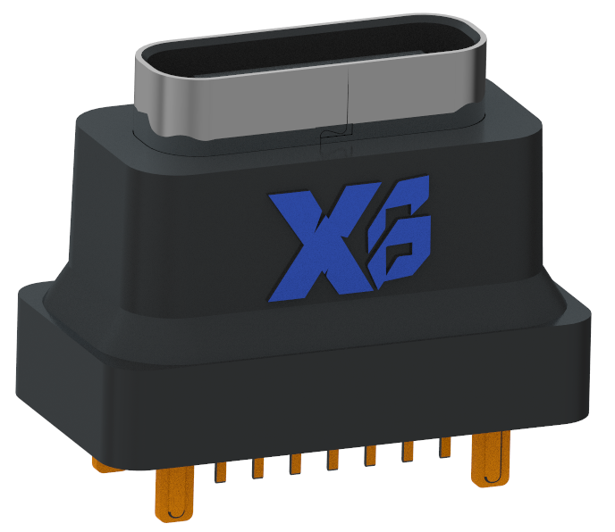 XB-TYPE C 16 P-2 XB縦型防水TYPE C 16 Pin縦型防水USBメスDIP H=9.3